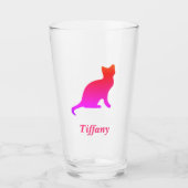 Personalisierte niedliche Omerkatze Glas (Vorderseite)