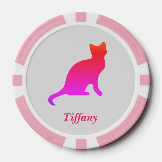Personalisierte niedliche Omerkatze Pokerchips (Vorderseite)