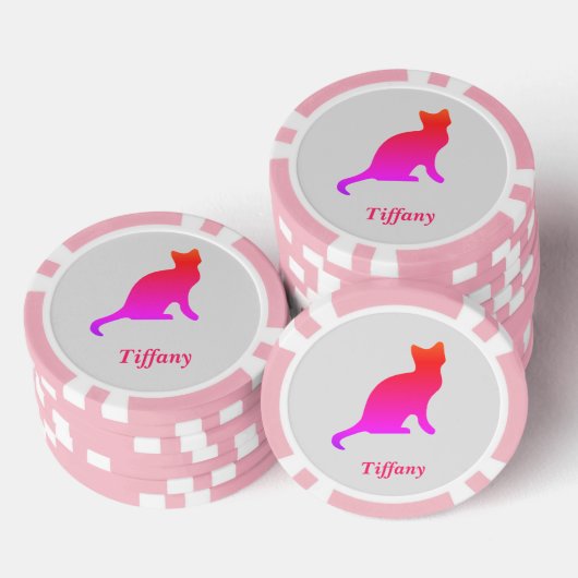 Personalisierte niedliche Omerkatze Pokerchips (Stapel)