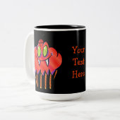 Personalisierte Niedliche Orange Vampire Cupcake T Zweifarbige Tasse (Vorderseite Links)