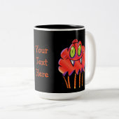 Personalisierte Niedliche Orange Vampire Cupcake T Zweifarbige Tasse (VorderseiteRechts)
