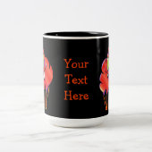 Personalisierte Niedliche Orange Vampire Cupcake T Zweifarbige Tasse (Mittel)