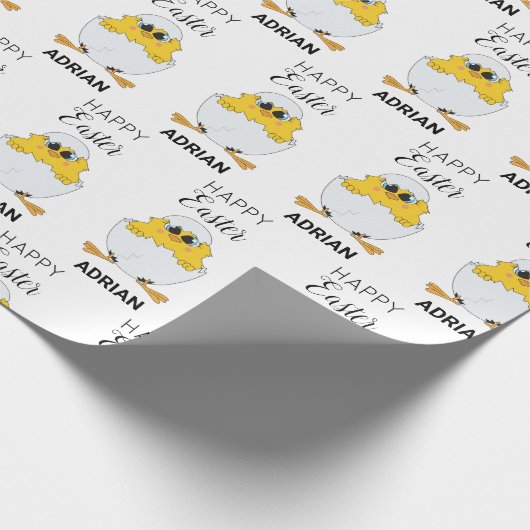 Personalisierte Niedliche Ostereier & Kick Happy O Geschenkpapier (Ecke)