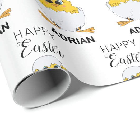 Personalisierte Niedliche Ostereier & Kick Happy O Geschenkpapier (Rolleneckpunkt)