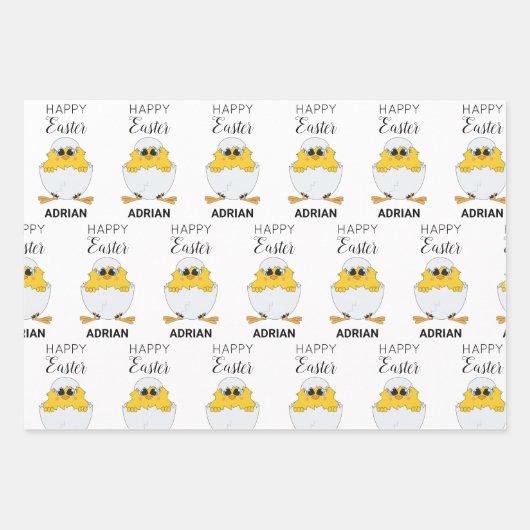Personalisierte Niedliche Ostereier & Kick Happy O Geschenkpapier Set (Vorderseite 2)