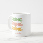 Personalisierte Niedliche OsterFrühjahrsfeier Kaffeetasse (Vorderseite Links)