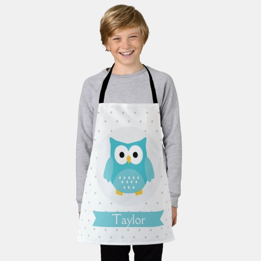 Personalisierte Niedliche Owl Kids Schürze (Getragen)