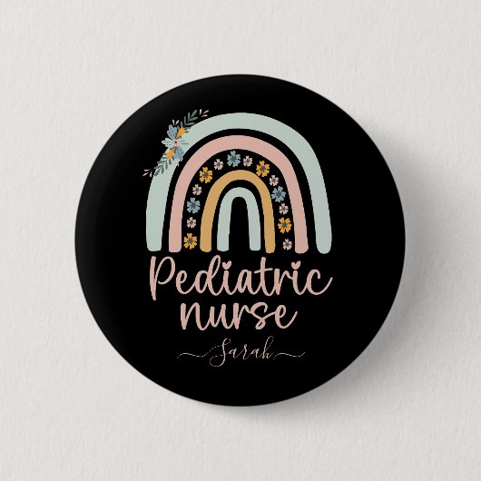 Personalisierte Niedliche pädiatrische Krankenschw Button (Vorderseite)
