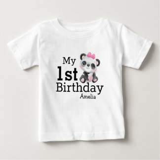 Personalisierte Niedliche Panda Girls zum ersten G Baby T-shirt