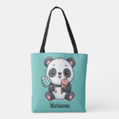 Personalisierte niedliche Panda-Tasche Tasche (Rückseite)