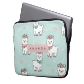 Personalisierte Niedliche Pastel Alpaca Muster Laptopschutzhülle (Vorderseite Links)