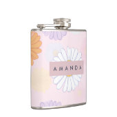 Personalisierte Niedliche Pastel Daisy Blume Flachmann (Rechts)