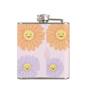 Personalisierte Niedliche Pastel Daisy Blume Flachmann (Rückseite)