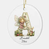 Personalisierte Niedliche Pastel Fairy Weihnachten Keramik Ornament (Links)