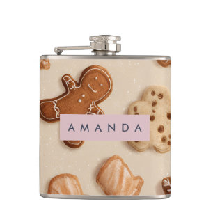 Personalisierte Niedliche Pastel Gingerbrot Cookie Flachmann