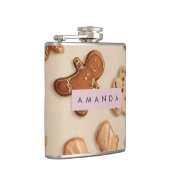 Personalisierte Niedliche Pastel Gingerbrot Cookie Flachmann (Rechts)
