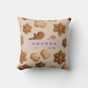 Personalisierte Niedliche Pastel Gingerbrot Cookie Kissen