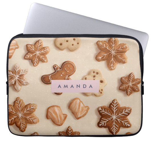 Personalisierte Niedliche Pastel Gingerbrot Cookie Laptopschutzhülle (Vorderseite)