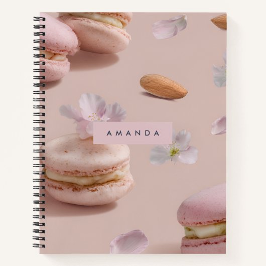 Personalisierte Niedliche Pastel Macaron Almond Bl Notizblock (Vorderseite)