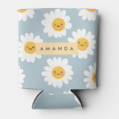 Personalisierte Niedliche Pastel Smiling Daisy Dosenkühler (Vorderseite)