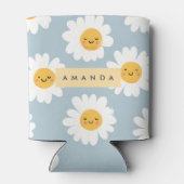 Personalisierte Niedliche Pastel Smiling Daisy Dosenkühler (Rückseite)