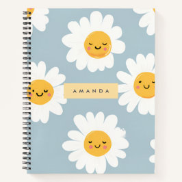 Personalisierte Niedliche Pastel Smiling Daisy Notizblock