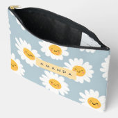Personalisierte Niedliche Pastel Smiling Daisy Zubehörtasche (Offen)