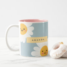 Personalisierte Niedliche Pastel Smiling Daisy