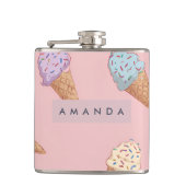 Personalisierte Niedliche Pastelle Ice Flachmann (Vorderseite)