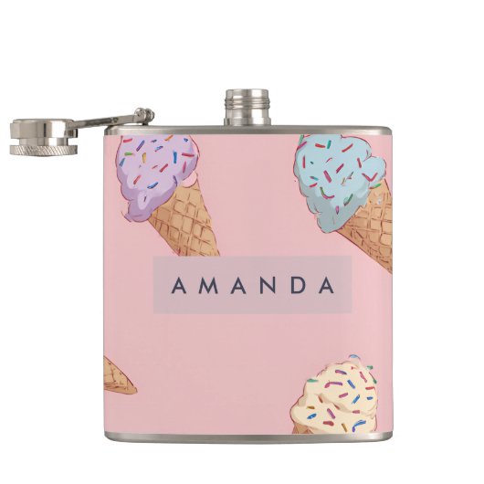 Personalisierte Niedliche Pastelle Ice Flachmann (Geöffnet)