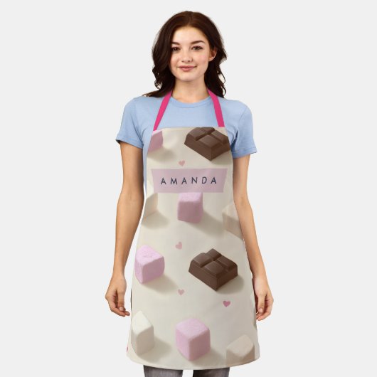 Personalisierte Niedliche Pastelschokolade und Mar Schürze (Getragen)