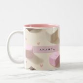 Personalisierte Niedliche Pastelschokolade und Mar Zweifarbige Tasse (Links)