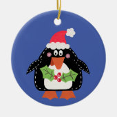 Personalisierte Niedliche Penguin Weihnachten Keramik Ornament (Vorne)