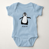 Personalisierte NIEDLICHE Pinguin-Illustration Baby Strampler (Vorderseite)