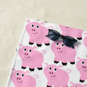Personalisierte Niedliche Pink Pig Pattern Girls Strandtuch (Beispiel)