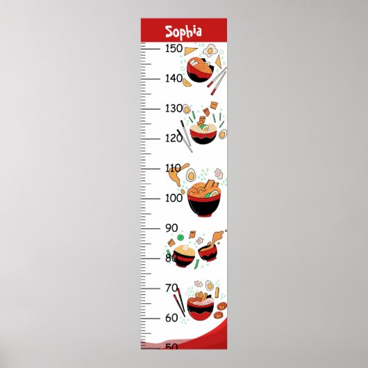 Personalisierte Niedliche Ramenwachstumskurve Poster (Vorne)