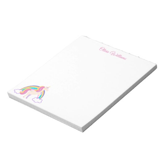 Personalisierte Niedliche Regenbogenhaut Notizblock (Rotiert)