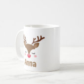 Personalisierte niedliche Rentierfestivals Kaffeetasse (Vorderseite Links)