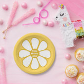 Personalisierte Niedliche Retro Daisy Blume Pappteller (Party)