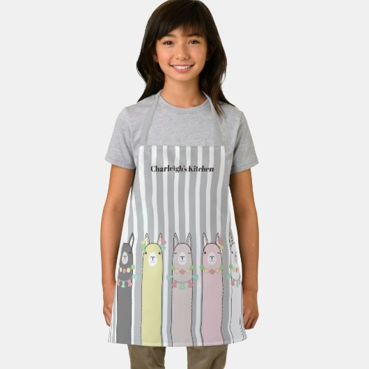 Personalisierte Niedliche Retro-Farbenfrohe Lama G Schürze (Insitu)