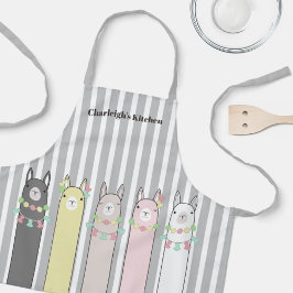 Personalisierte Niedliche Retro-Farbenfrohe Lama G Schürze