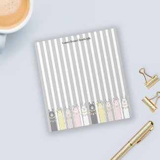 Personalisierte Niedliche Retro-Farbenfrohe Llamas Notizblock