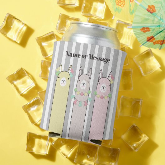 Personalisierte Niedliche Retro-Farbige Llamas Kin Dosenkühler (In Situ Sommer)