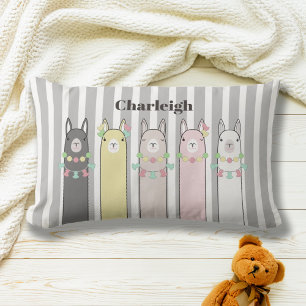 Personalisierte Niedliche Retro-Farbige Llamas Kin Lendenkissen