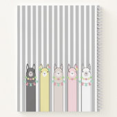 Personalisierte Niedliche Retro-Farbige Llamas Kin Notizblock (Rückseite)
