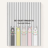 Personalisierte Niedliche Retro-Farbige Llamas Kin Notizblock (Vorderseite)