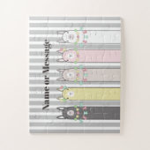 Personalisierte Niedliche Retro-Farbige Llamas Kin Puzzle (Vertikal)