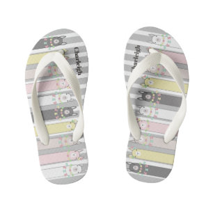 Personalisierte Niedliche Retro-farbige Llamas Kinderbadesandalen