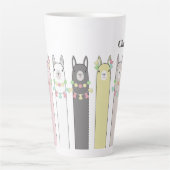 Personalisierte Niedliche Retro-farbige Llamas Milchtasse (Vorderseite)