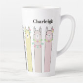 Personalisierte Niedliche Retro-farbige Llamas Milchtasse (Rechts)